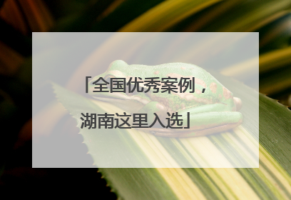 全国优秀案例，湖南这里入选