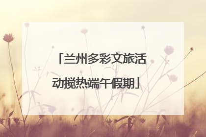 兰州多彩文旅活动搅热端午假期
