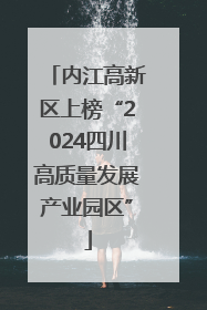 内江高新区上榜“2024四川高质量发展产业园区”