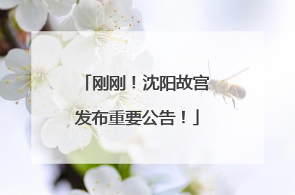 刚刚！沈阳故宫发布重要公告！