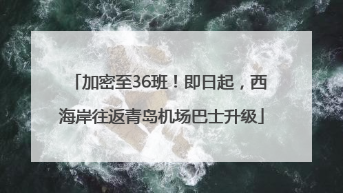 加密至36班！即日起，西海岸往返青岛机场巴士升级
