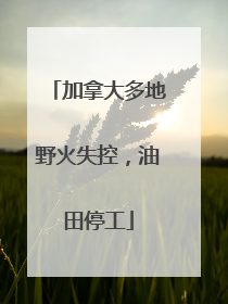 加拿大多地野火失控，油田停工
