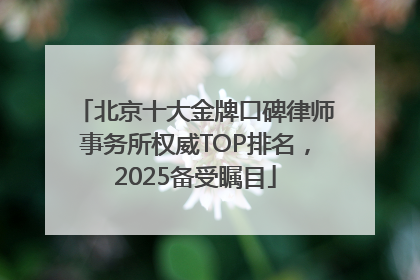 北京十大金牌口碑律师事务所权威TOP排名，2025备受瞩目
