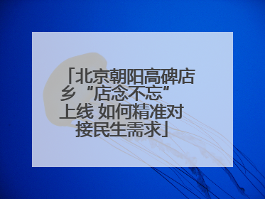 北京朝阳高碑店乡“店念不忘” 上线 如何精准对接民生需求