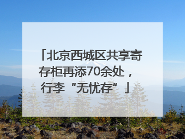 北京西城区共享寄存柜再添70余处，行李“无忧存”