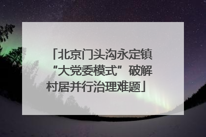 北京门头沟永定镇“大党委模式”破解村居并行治理难题