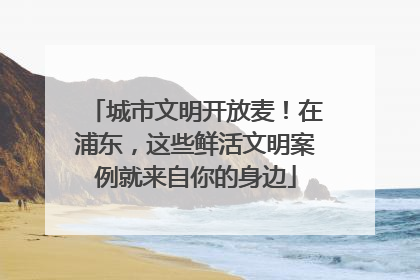 城市文明开放麦！在浦东，这些鲜活文明案例就来自你的身边