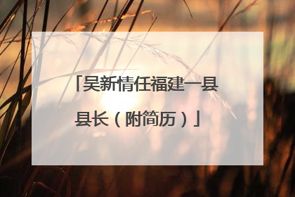 吴新情任福建一县县长（附简历）