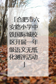 合肥市六安路小学中铁国际城校区开展一年级语文无纸化测评活动