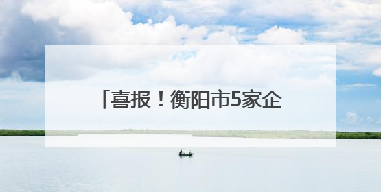 喜报！衡阳市5家企业获得省级品牌奖项