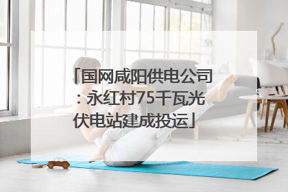 国网咸阳供电公司：永红村75千瓦光伏电站建成投运