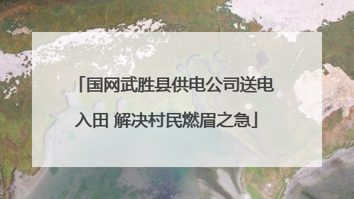 国网武胜县供电公司送电入田 解决村民燃眉之急