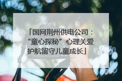 国网荆州供电公司：“童心探秘”心理关爱护航留守儿童成长
