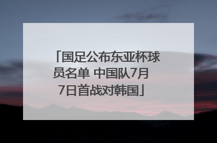 国足公布东亚杯球员名单 中国队7月7日首战对韩国