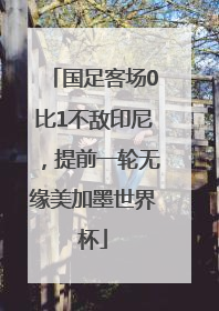 国足客场0比1不敌印尼，提前一轮无缘美加墨世界杯