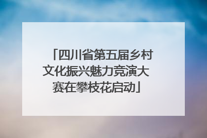 四川省第五届乡村文化振兴魅力竞演大赛在攀枝花启动