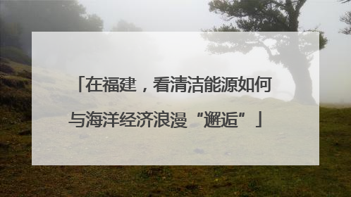 在福建，看清洁能源如何与海洋经济浪漫“邂逅”