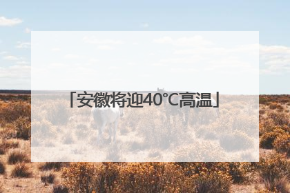 安徽将迎40℃高温