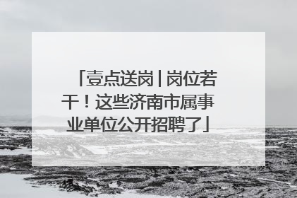 壹点送岗│岗位若干！这些济南市属事业单位公开招聘了