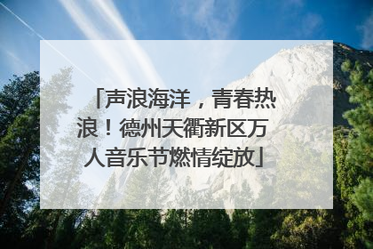 声浪海洋，青春热浪！德州天衢新区万人音乐节燃情绽放