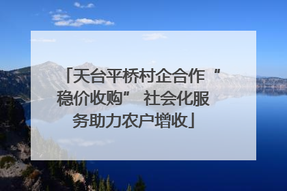 天台平桥村企合作“稳价收购” 社会化服务助力农户增收