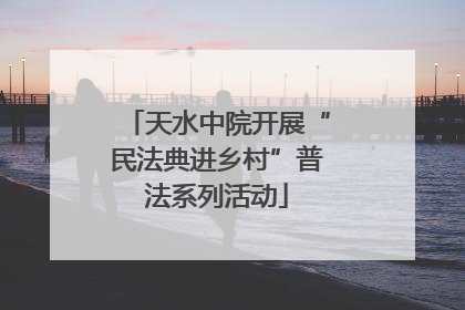 天水中院开展“民法典进乡村”普法系列活动
