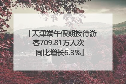天津端午假期接待游客709.81万人次 同比增长6.3%