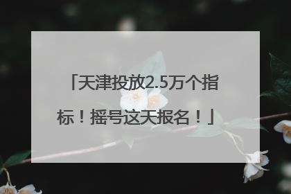 天津投放2.5万个指标！摇号这天报名！