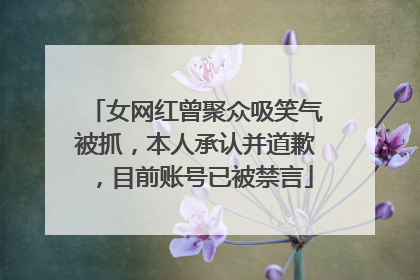 女网红曾聚众吸笑气被抓，本人承认并道歉，目前账号已被禁言
