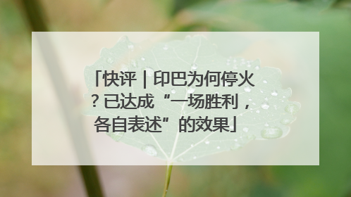 快评｜印巴为何停火？已达成“一场胜利，各自表述”的效果