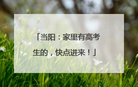 当阳：家里有高考生的，快点进来！