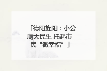 德阳旌阳：小公厕大民生 托起市民“微幸福”