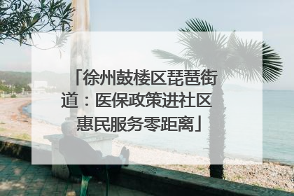 徐州鼓楼区琵琶街道：医保政策进社区 惠民服务零距离