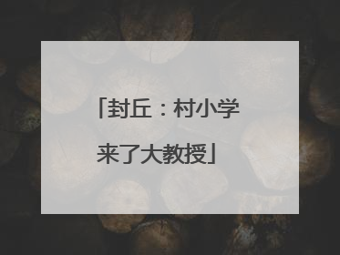封丘：村小学来了大教授
