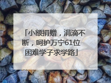 小额捐赠，涓滴不断，呵护万宁61位困难学子求学路
