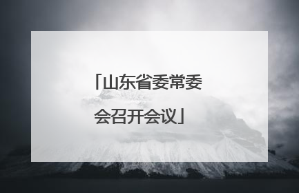 山东省委常委会召开会议