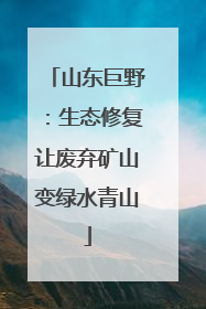 山东巨野：生态修复让废弃矿山变绿水青山