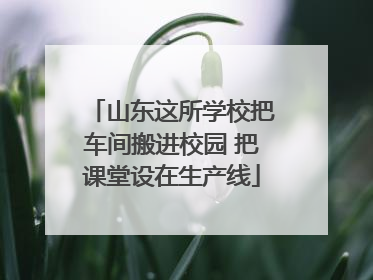 山东这所学校把车间搬进校园 把课堂设在生产线