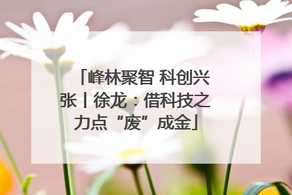 峰林聚智 科创兴张丨徐龙：借科技之力点“废”成金