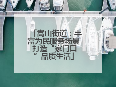 嵩山街道：丰富为民服务场景 打造“家门口”品质生活