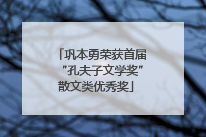 巩本勇荣获首届“孔夫子文学奖”散文类优秀奖