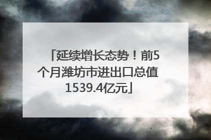 延续增长态势！前5个月潍坊市进出口总值1539.4亿元