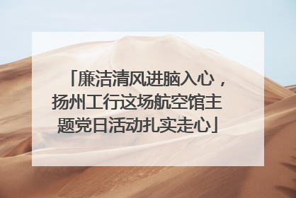廉洁清风进脑入心，扬州工行这场航空馆主题党日活动扎实走心