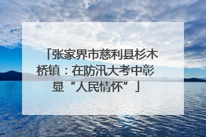 张家界市慈利县杉木桥镇：在防汛大考中彰显“人民情怀”