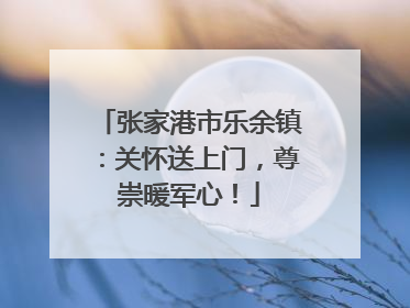 张家港市乐余镇：关怀送上门，尊崇暖军心！