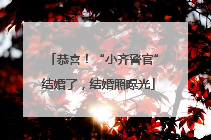 恭喜！“小齐警官”结婚了，结婚照曝光