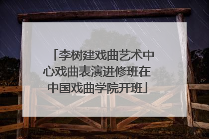 李树建戏曲艺术中心戏曲表演进修班在中国戏曲学院开班