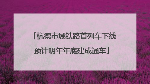 杭德市域铁路首列车下线 预计明年年底建成通车