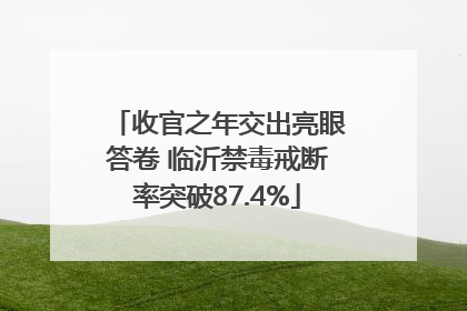 收官之年交出亮眼答卷 临沂禁毒戒断率突破87.4%
