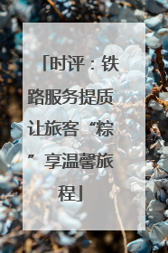 时评：铁路服务提质让旅客“粽”享温馨旅程